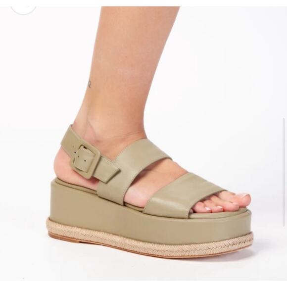 Paloma Barceló Adeline Sandal in Salvia/ olive green  size 40/ US 9.5 - Picture 1 of 14